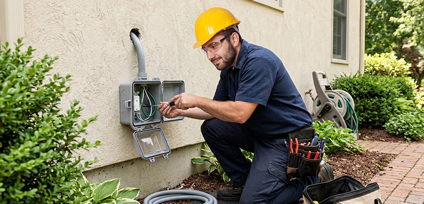 Outdoor Outlet Installation on Vinyl Siding in Cartersville